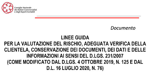 Linee guida Antiriciclaggio 2021