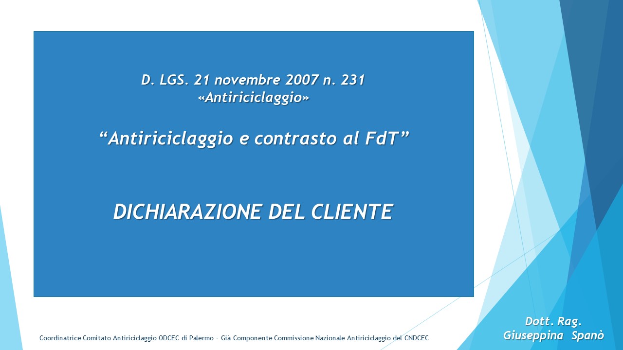 Dichiarazione del cliente