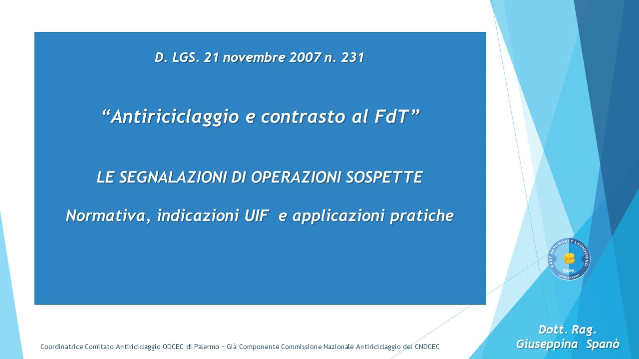 Le segnalazioni di operazioni sospette
